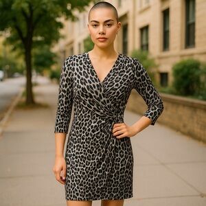 Charter Club M Leopard Print Wrap Dress